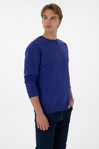 U.S. Polo Assn. Erkek Comfort Fit Bisiklet Yaka Şardonlu Mor Basic Sweatshirt 50313757-VR038