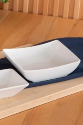Digithome Acar Pure Carmen Porselen Kase 14 Cm Dikdörtgen Beyaz - Mlt-05339