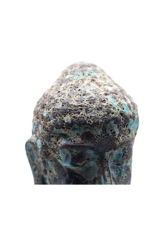 Buddha Heykel Büst Turkuaz Büyük Boy