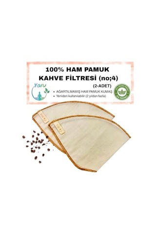 Adet Yıkanabilir, Kumaş Kahve Filtresi No:4 Ağartılmamış%100 Ham Pamuk, Organik, Ekolojik Filtre No:4 No4.2 Çelik