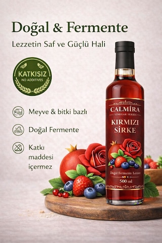 Calmira Kırmızı Sirke 500 Ml / Elma / Nar / Gül / Orman Meyveleri + Collagen