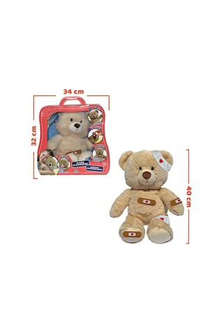 Türkçe Konuşan Etkileşimli Geçmiş Olsun Uf-uf Ayıcığı Hastayı İyileştirme Oyunu Peluş Ayı 40 Cm Çok Renkli