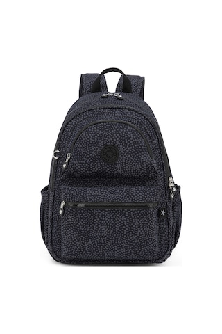 Smart Bags Büyük Boy Laptop Bölmeli Su Geçirmez Krınkıl Kumaş Okul Çantası Puantiye Siyah