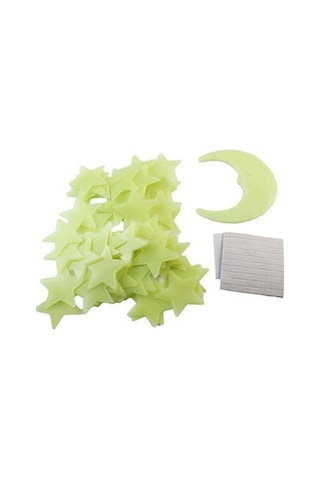 100 Adet Karışık Renk Fosforlu Yıldız Duvar Tavan Süsleri Çocuk Odası