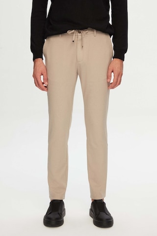 D's Damat Ds Damat Slim Fit Bej Beli Lastikli Bağcıklı Fermuarlı Likralı Rahat Jogger Pantolon 2HC03ORTJGR01 Bej