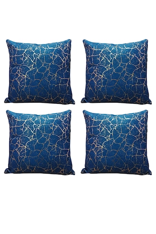 Soho Kumaş Altın Varak Desenli Dekoratif 4'lü Kırlent Yastık Kılıfı Seti - 42 x 42 cm (Lacivert)Soho Kumaş Altın Varak Desenli Dekoratif 4'lü Kırlent Yastık Kılıfı Seti 42 x 42 CM Lacivert
