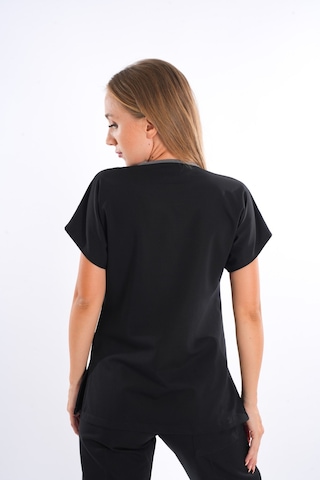 Siyah Renk Çamaşır Suyuna Ve Hipoya Dayanıklı Cerrahi Üniforma Scrubs Unisex Model Siyah