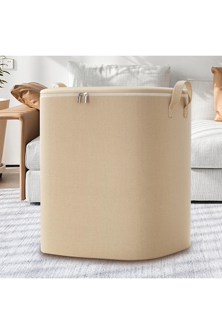 Pazly Tote Suntek Saklama Kutusu Katlanabilir Giysi Çantası Bej 180l-50x50x70cm Sl Diğer