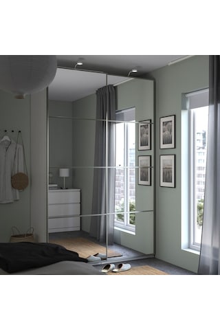 Sürgü Kapak, Ayna, 200x236 Cm Açık Ceviz