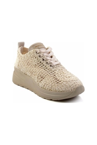 Dantel Örgü Ortopedik Sneaker Bej