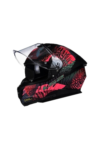 Ls2 Stream2 Jungle Kask Mat Siyah - Mavi - Pembe