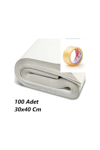 30x40 Tabak - Bardak Eşya Sarma Taşıma Taşınma Paketleme Kağıdı 100 Adet - Koli Bandı Hediye