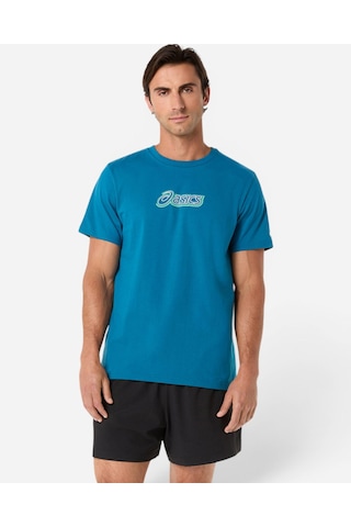 Asics Asıcs Logo Graphıc Tee Erkek Yeşil Kısa Kollu Tshirt 2031f334-400