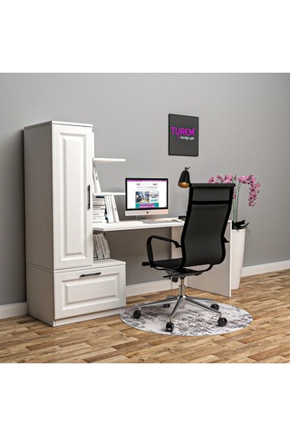 Cherry Membran Çalışma Masası Mdf Beyaz