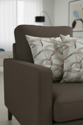 Chevron Bohem Dekoratif Punch Yastık Kırlent Kılıfı 2 Adet 45x45 Zen Dalga Kahverengi 45 x 45