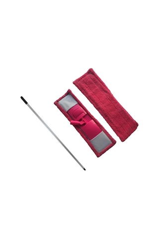 Nerox Teleslopik Sopalı Paspas Mop Set Mop ve Sap Pembe