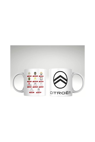 Applucky Citroen Logo Tarihçesi Baskı Kupa Bardak Beyaz