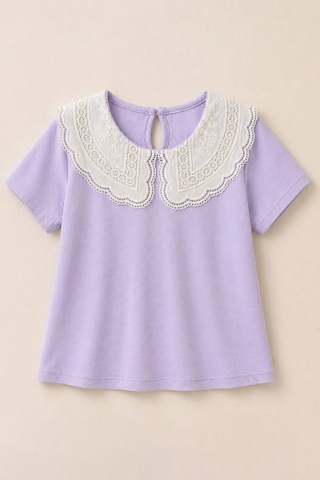 Modanino Kız Çocuk Nakış Yakalı Bluz 3-10 Yaş 12653oz Lila