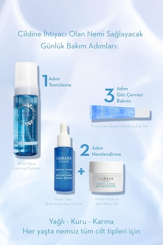 Lumene Arctic Dew Quenching Aqua Kutup Kaynak Suyu İçeren Nem Serumu 30 ML