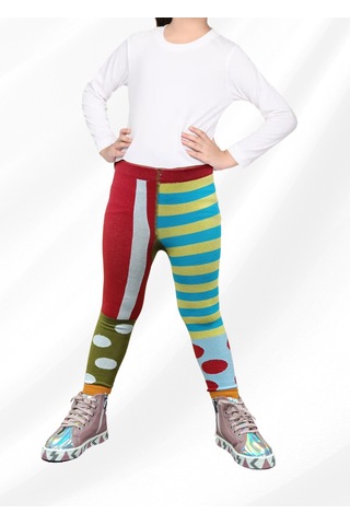 Casabony Multi Color Clown Kız Tayt Çok Renkli