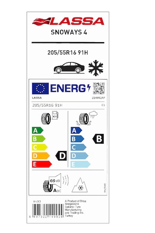 Lassa 205/55 R16 91H Snoways 4 Kış Lastiği 2024