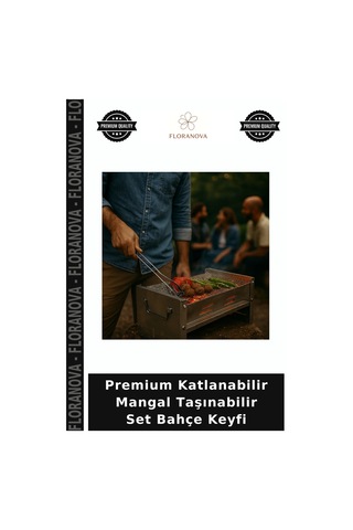 Premium Katlanabilir Mangal Taşınabilir Set Bahçe Keyfi Çok Renkli
