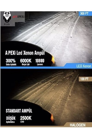 Apexi Zenon H1 Led Xenon Şimşek Etkili -10800 Lm 6000k- Şimşek