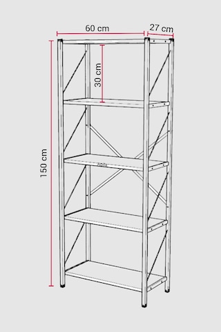 Metal Çok Amaçlı 5 Raflı Mutfak Rafı Düzenleyici Sistem- Beyaz , Düzenleyici Depolama Ünitesi Beyaz
