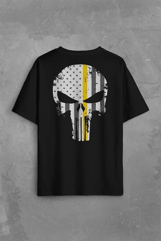 The Crazy Punisher Cezalandırıcı Frank Castle Sırt Ön Baskılı Oversize Tişört Unisex T-shirt 001