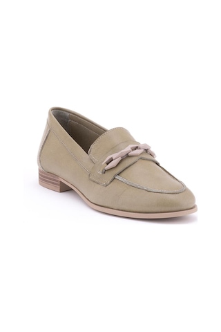 Mammamia D24ya-3215 Kadın Deri Loafer Ayakkabı Elma Yeşili Pen-scorpıon
