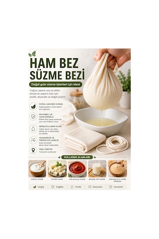 Yıkanabilir Ham Bez Süzme Bezi Ve Tarhana Kesesi