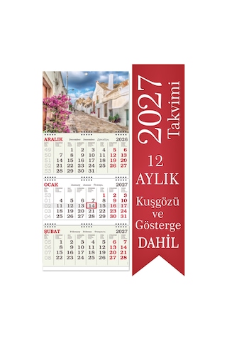 2027 Orta Boy Kuşe Gemici Takvimi Denizci Duvar Takvimi 31x70 Cm