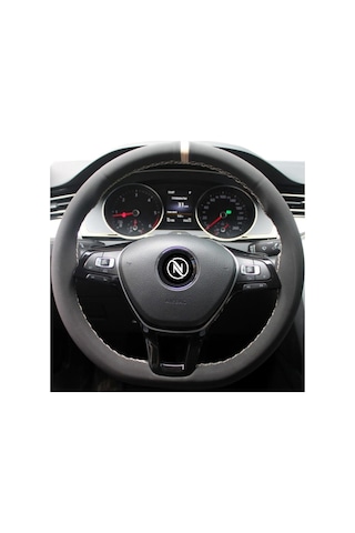 Oto Direksiyon Kılıfı Alcantara Model Alcantra Bej Dikişli