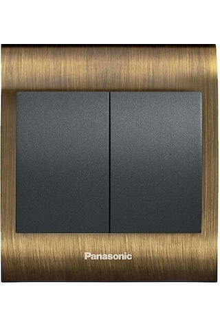 Viko Panasonic Thea Blu İkili Anahtar, Çerçeve Antique+dore, Kapak Füme
