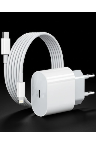 Apple Uyumlu iPhone 14 13 12 11 20w Hızlı Şarj Adaptörü Lightning Kablo Seti
