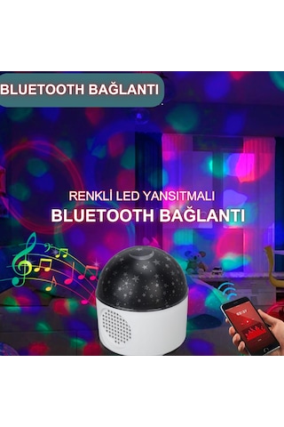 Usb'li Bluetooth Bağlantılı Hoparlör Projektör Led Yansıtma Rgb