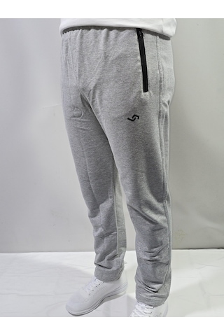 Jump Erkek Slim Fit Pamuklu 2 İplik Eşofman Altı Melanj Gri