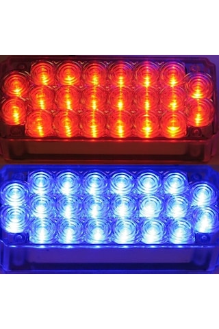 Drstuningistanbul Flaşlı Ikaz Lambası 44 Led (Kırmızı-Mavi) / Lapa17