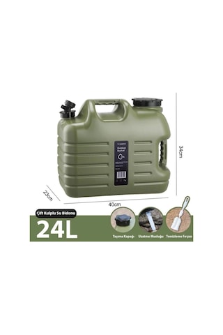 Musluklu Su Bidonu - Madfox Galon Air Pe - 24 Litre - Yeşil - 547310