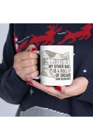 Mimarlara Özel Sanatsal Kupa Bardak Tasarım Ve Kahve Tutkunları İçin Hediyelik Bardak Beyaz