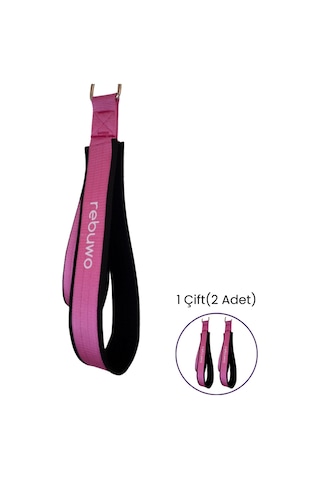 Rebuwo Pilates Elcik Reformer Yoga Pilates Tutma Aparatı Pembe Kadife Kumaş & Metal D Tokalı 1 Çift