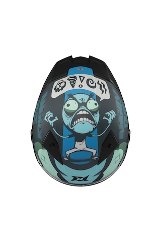 Axxis Fenıx Angry Face C7 Şeffaf Vizörlü Kask Mat Mavi