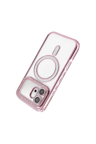 Huawei Honor 600 Joke Simli Magneticsafe Kılıf - Pembe Siyah