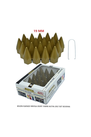 Bijon Kapağı Sivri 19 Mm Altın 20 Li Set