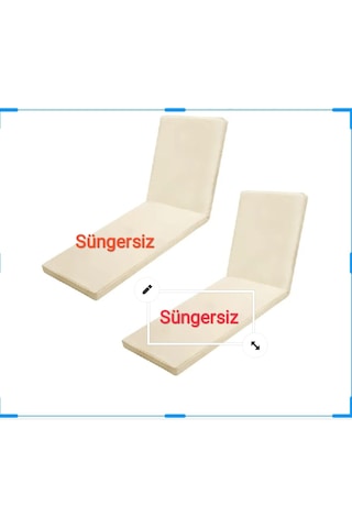 2 Ad Yörük Beyi Süngersiz Şezlong Minderi Kılıfı Fermuarlı Su Geç