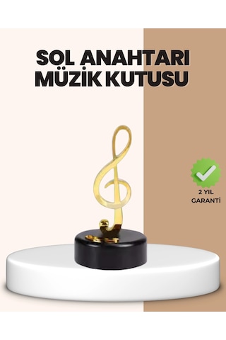 Sol Anahtarı Temalı Döner Müzik Kutusu Melodili Dekoratif Ürün