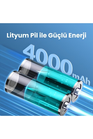 Rocoren 150psı 4000mah Şarjlı Taşınabilir Hava Pompası Araç Lastik, Bisiklet, Top Şişirme Powerbank+led Lamba+lcd Ekran