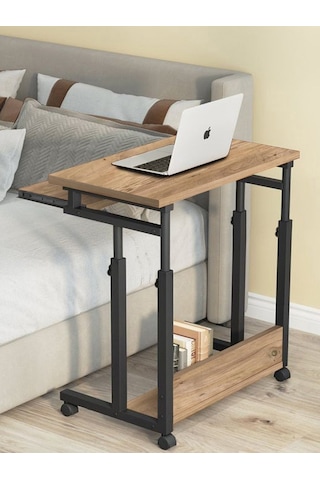 Yükseklik Ayarlı Ve Klavyelikli Çalışma Masası - Ceviz