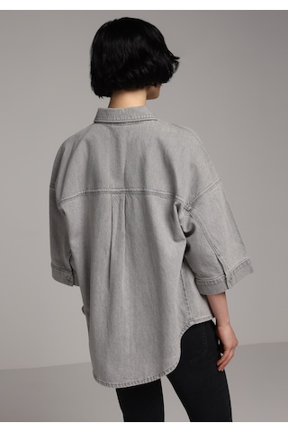 Colin's Colins Oversize Fit Klasik Yaka Düz Kadın Grey Denim Uzun Kol Gömlek Cl1079818 Q1.v1 Dn44916