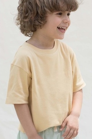 Little Gusto Bambu Oversize Çocuk Tişört Sarı